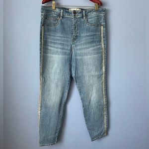 Soft Surroundings Womens Skinny Jeans Rhinestone Bling Size 16 Light Wash